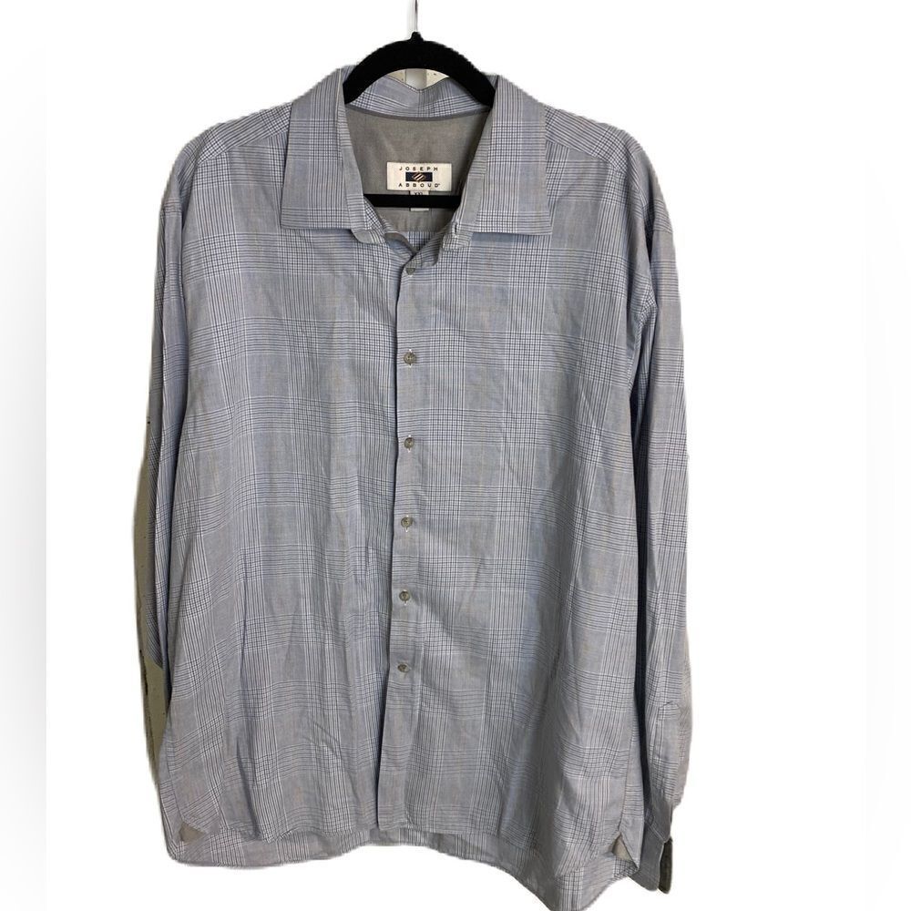 #116 JOSEPH ABBOUD Muted Gray Plaid Button Down